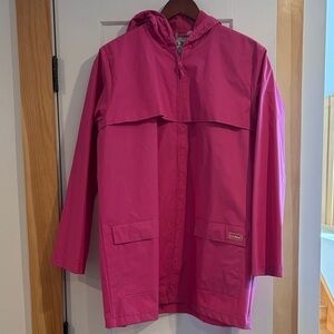 L.L. Bean Pink Hooded Rain Jacket